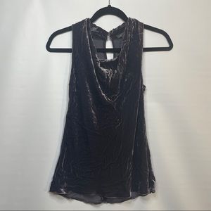 Vince Gray Silk-Blend Velvet Blouse Sz 2